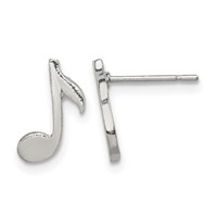 Sterling Silver Musical Note Mini Earrings view 1