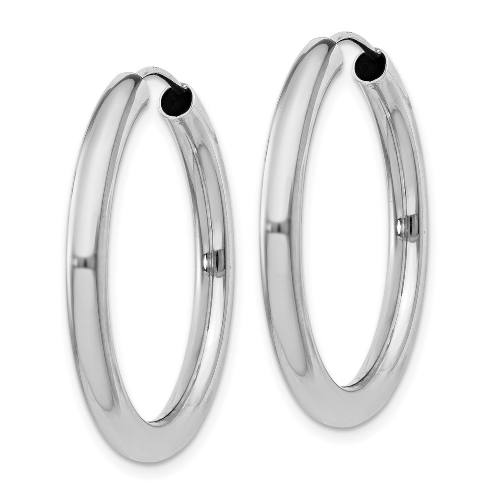 Sterling Silver Rhodium-plated 3x30mm Endless Tube Hoop Earrings (QE11528)