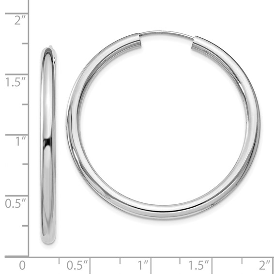 Sterling Silver 3.0mm Endless Hoop Earrings