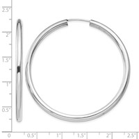 Sterling Silver Rhodium-plated 3x 50mm Endless Tube Hoop Earrings view 4