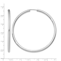 Sterling Silver Rhodium-plated 3x 60mm Endless Tube Hoop Earrings view 4