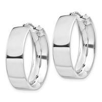 Sterling Silver Rhodium-plated 6.75x 25mm Hoop Earrings view 2