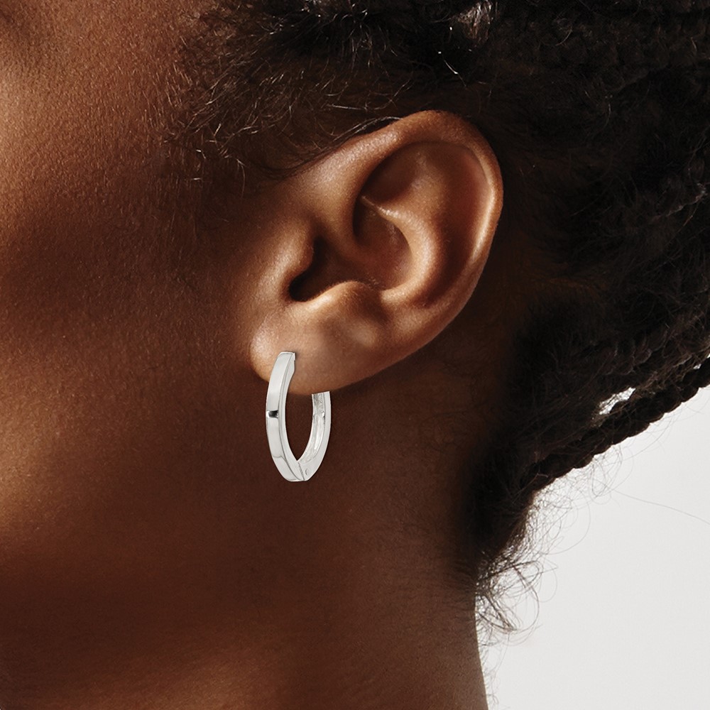 Sterling Silver 2.5x20mm Hinged Hoop Earrings (QE11544)