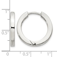 Sterling Silver 2.5x 20mm Hinged Hoop Earrings view 4