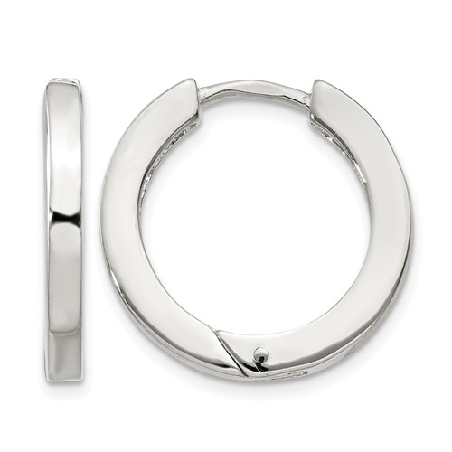 Sterling Silver 2.5x 20mm Hinged Hoop Earrings