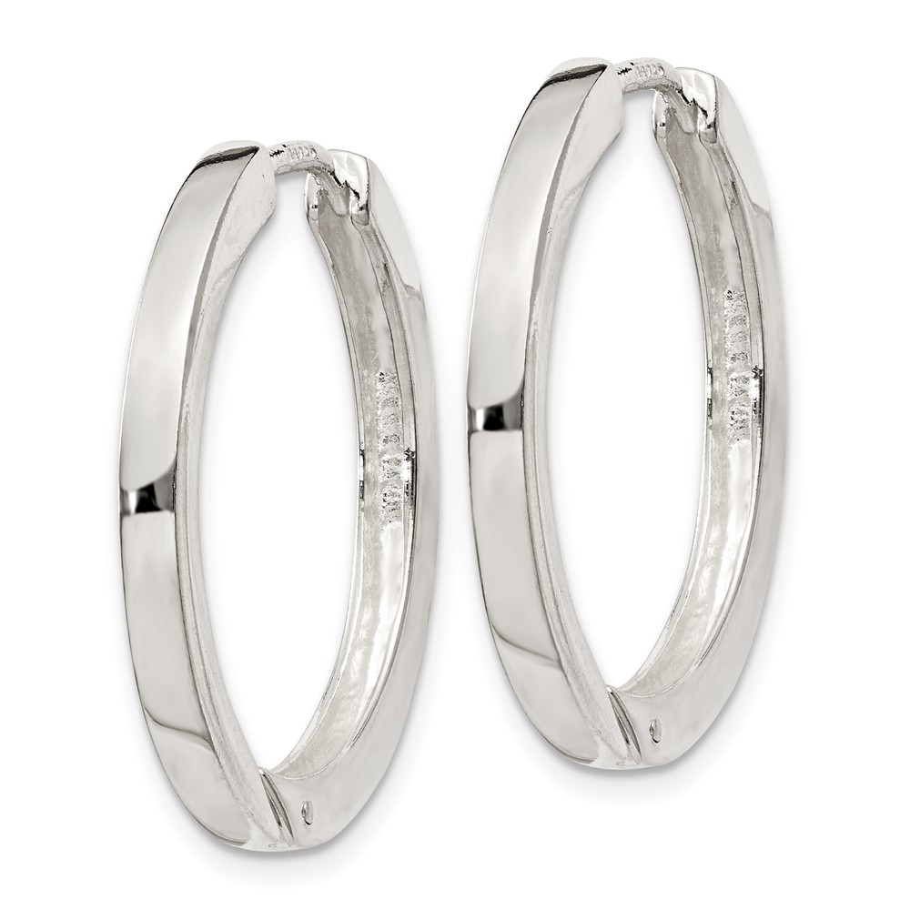 Sterling Silver 2.5x25mm Hinged Hoop Earrings (QE11545)
