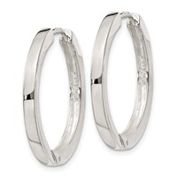 Sterling Silver 2.5x 25mm Hinged Hoop Earrings view 2