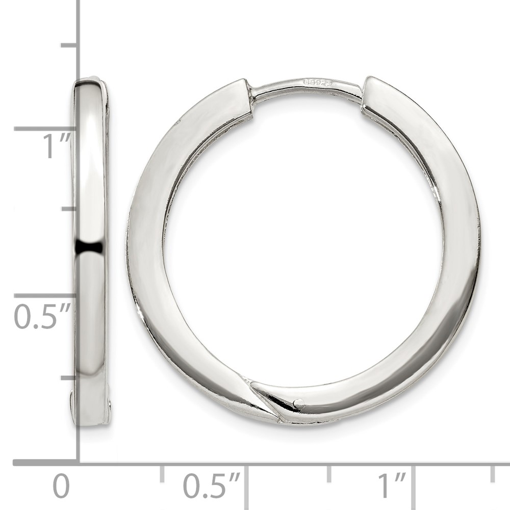 Sterling Silver 2.5x25mm Hinged Hoop Earrings (QE11545)
