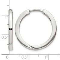 Sterling Silver 2.5x 25mm Hinged Hoop Earrings view 4