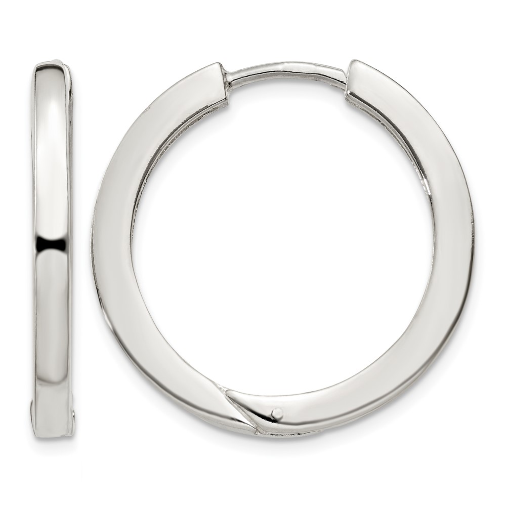 Sterling Silver 2.5x25mm Hinged Hoop Earrings (QE11545)
