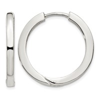 Sterling Silver 2.5x 25mm Hinged Hoop Earrings view 1