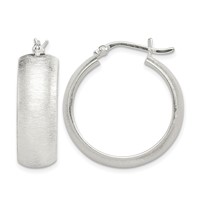 Sterling Silver Polished & Laser-cut 8.5x 25mm Round Hoop Earrings view 1