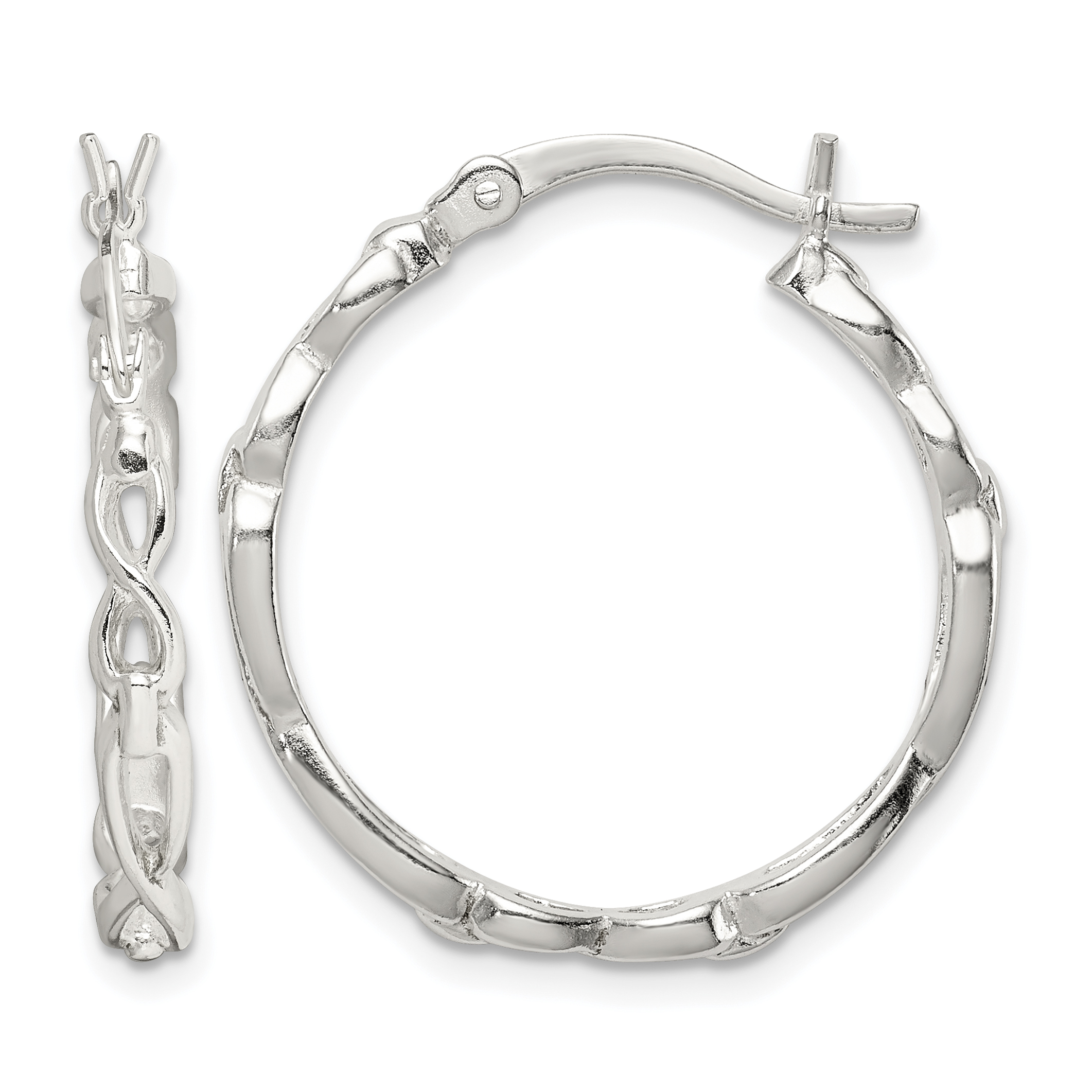 Sterling Silver Infinity Design Hoop Earrings (QE11572)