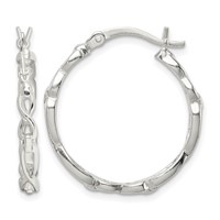 Sterling Silver Infinity Design Hoop Earrings view 1