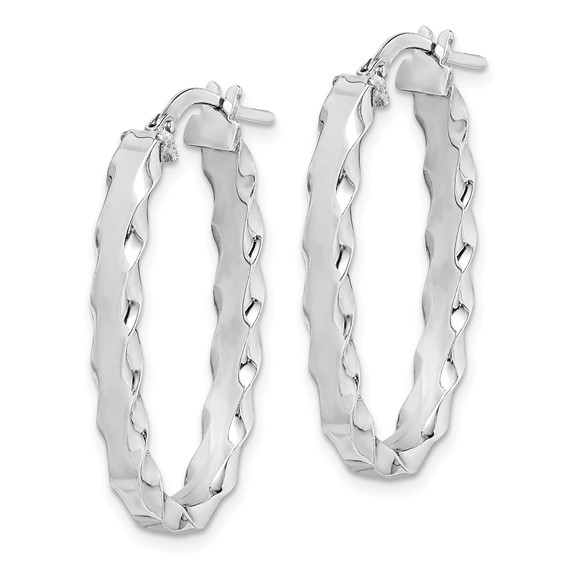Sterling Silver Scalloped Edge Hoop Earrings