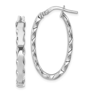 Sterling Silver Scalloped Edge Hoop Earrings