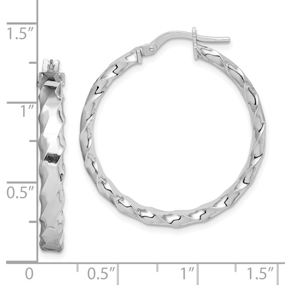 Sterling Silver Scalloped Edge Hoop Earrings