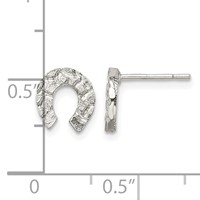 Sterling Silver Horseshoe Mini Earrings view 4