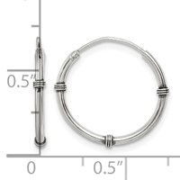 Sterling Silver Polished and Antiqued Endless Hoop Earrings view 4