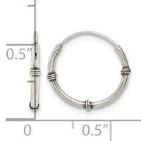Sterling Silver Polished and Antiqued Endless Hoop Earrings view 4