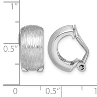 Sterling Silver Rhodium-plated D C Non-Pierced J-Hoop Earrings view 4