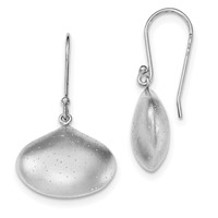 Sterling Silver Rhodium-plated Sparkle-cut Brushed Teardrop Earrings view 1