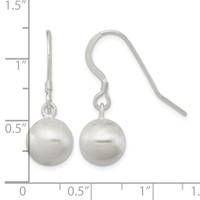 Sterling Silver Polished Laser-cut Ball 10mm Shepherd Hook Earrings view 4