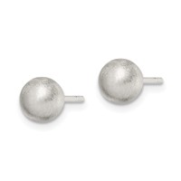 Sterling Silver Polished 6mm Laser-cut Post Earrings view 2