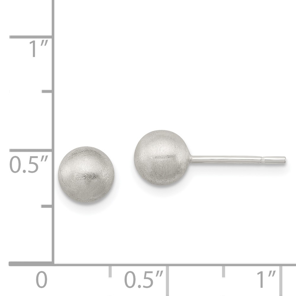 Sterling Silver Polished 6mm Laser-cut Post Earrings (QE11749)