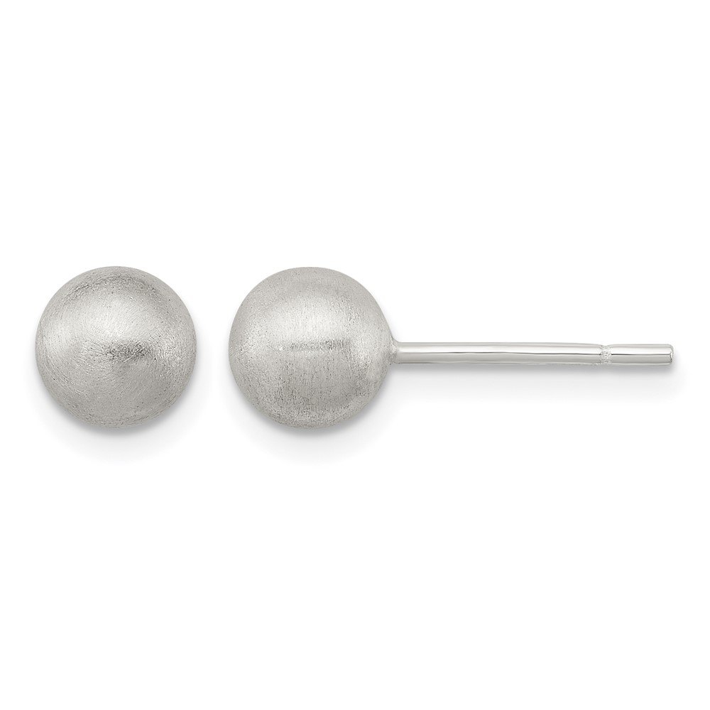 Sterling Silver Polished 6mm Laser-cut Post Earrings (QE11749)
