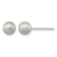 Sterling Silver Polished 6mm Laser-cut Post Earrings view 1