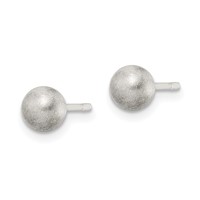 Sterling Silver Polished 5mm Laser-cut Post Earrings view 2
