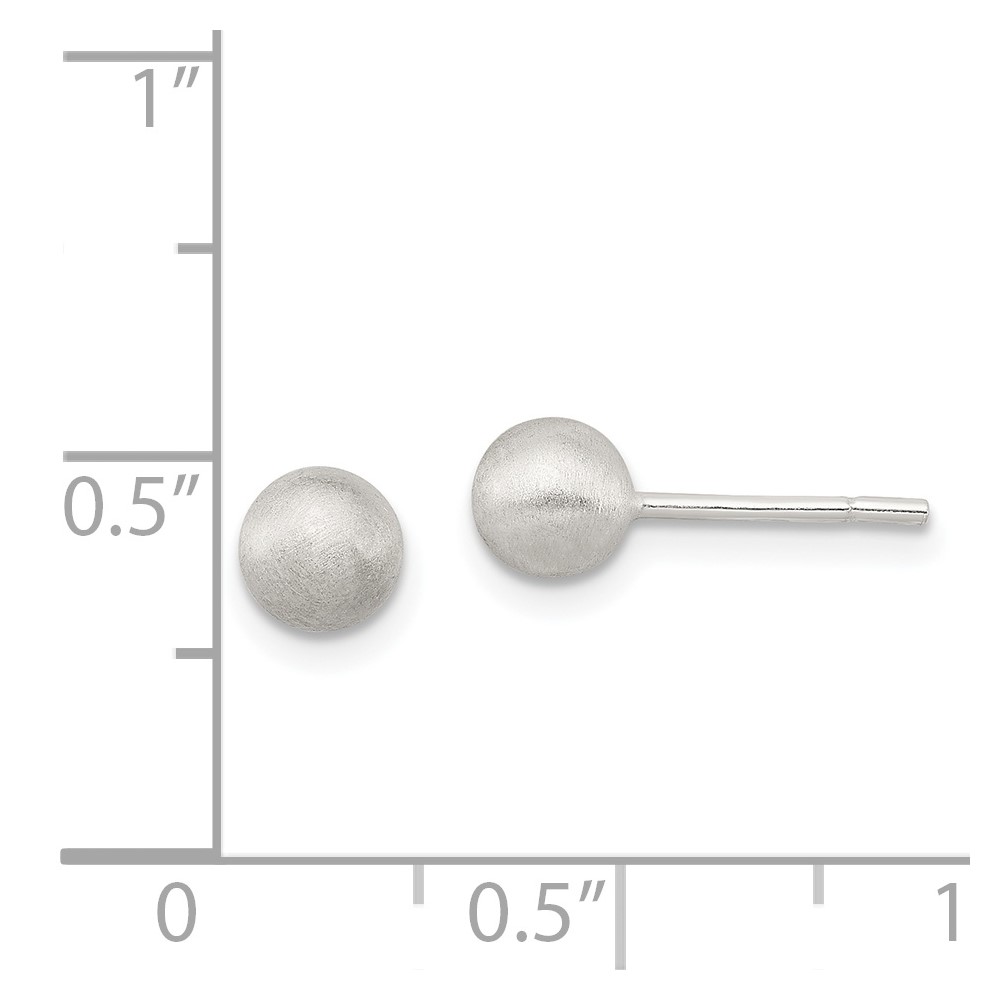 Sterling Silver Polished 5mm Laser-cut Post Earrings (QE11750)