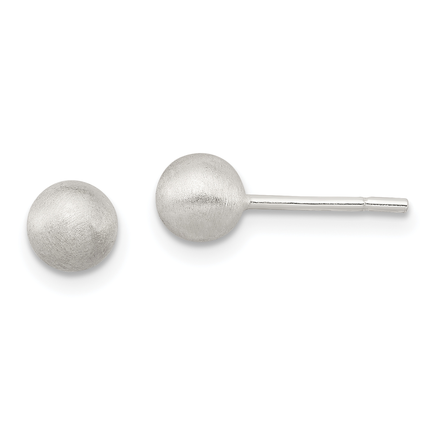 Sterling Silver Polished 5mm Laser-cut Post Earrings (QE11750)