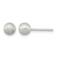 Sterling Silver Polished 5mm Laser-cut Post Earrings view 1
