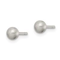Sterling Silver Polished 4mm Laser-cut Post Earrings view 2