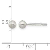 Sterling Silver Polished 4mm Laser-cut Post Earrings view 4