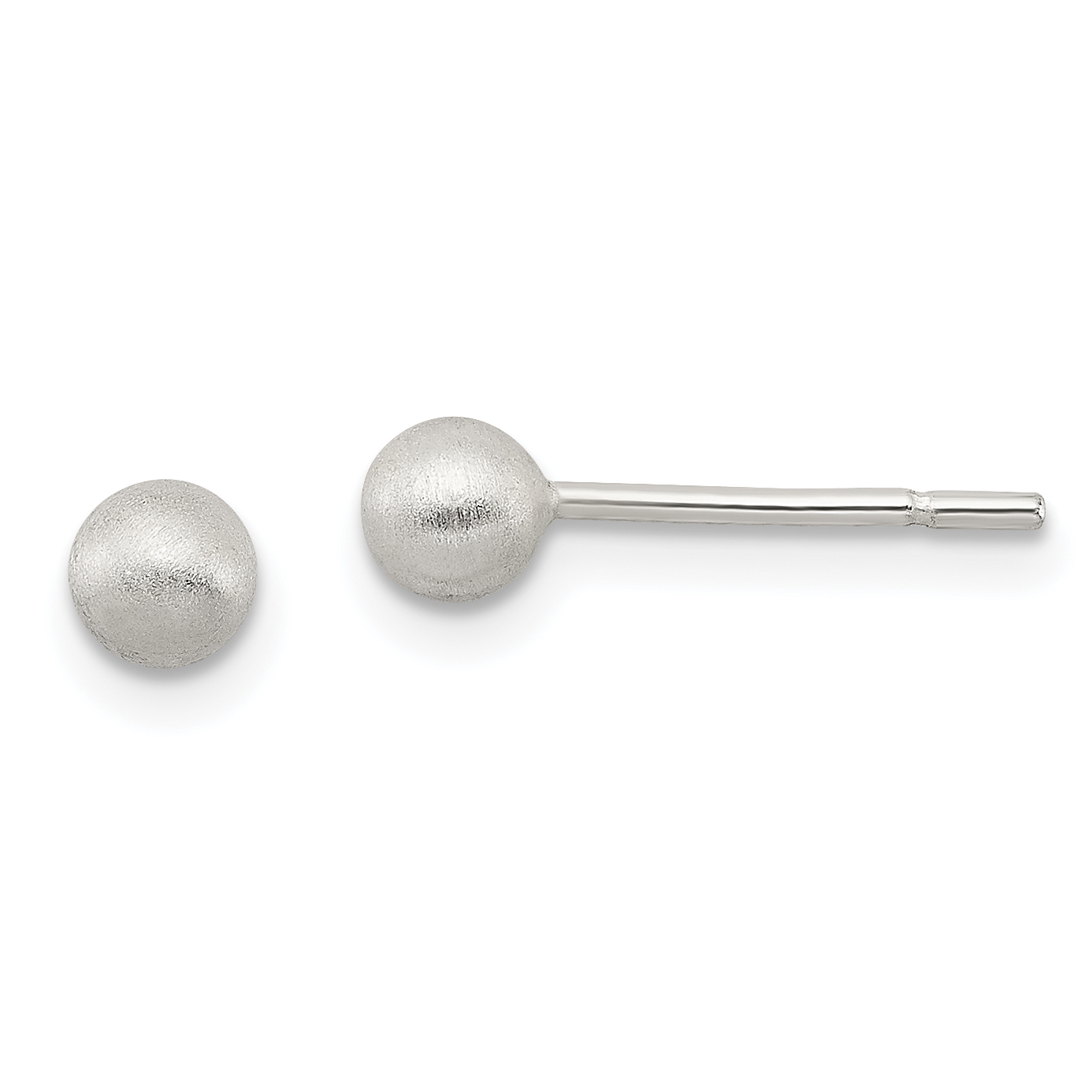 Sterling Silver Polished 4mm Laser-cut Post Earrings (QE11751)