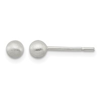 Sterling Silver Polished 4mm Laser-cut Post Earrings view 1