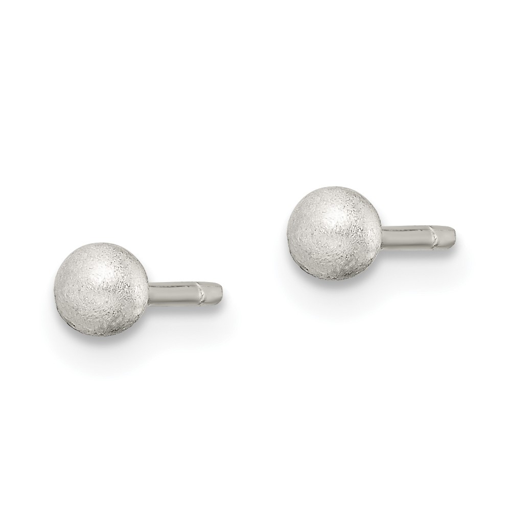 Sterling Silver Polished 3mm Laser-cut Post Earrings (QE11752)