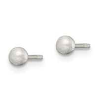Sterling Silver Polished 3mm Laser-cut Post Earrings view 2