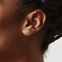 Sterling Silver Polished 3mm Laser-cut Post Earrings view 3