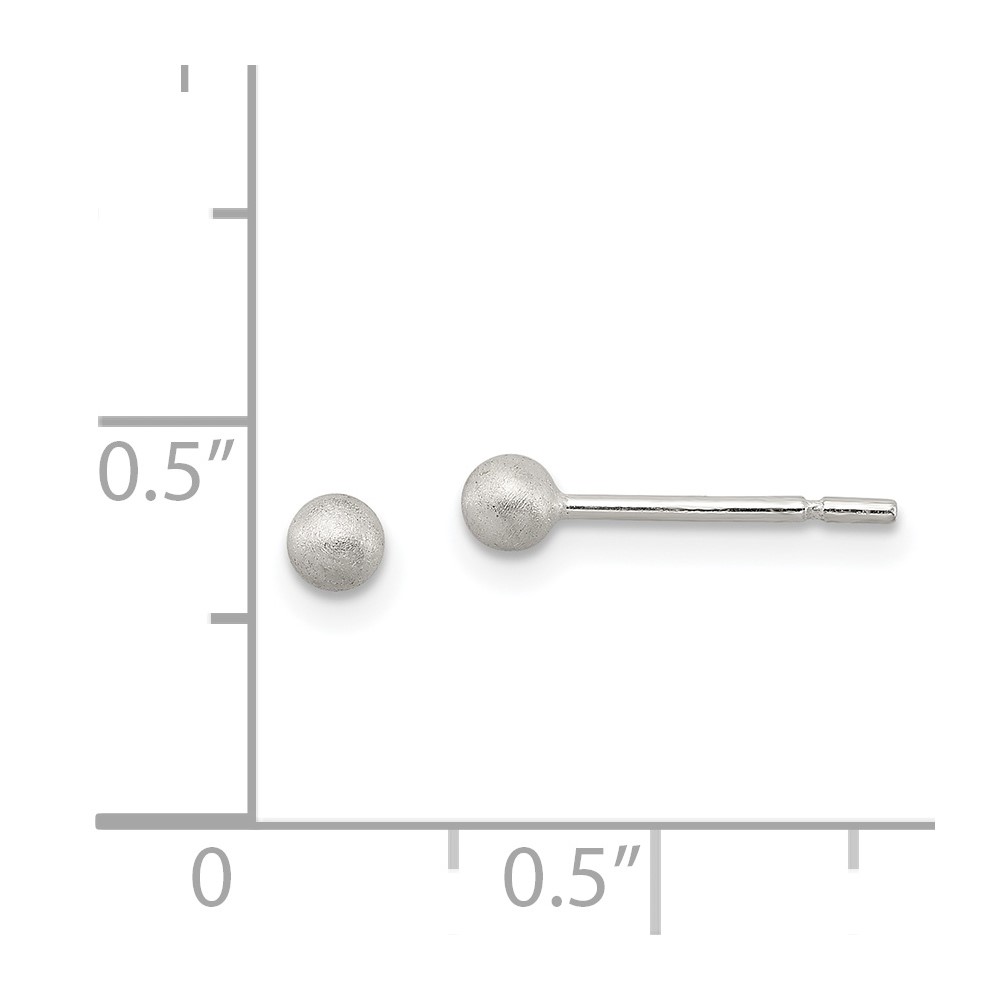 Sterling Silver Polished 3mm Laser-cut Post Earrings (QE11752)