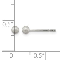 Sterling Silver Polished 3mm Laser-cut Post Earrings view 4