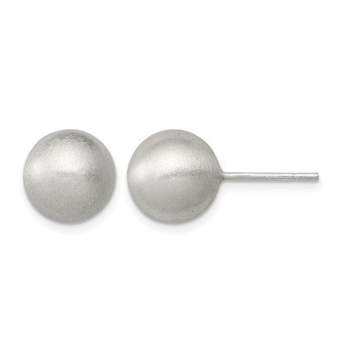 Sterling Silver Polished 10mm Laser-cut Post Earrings