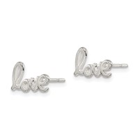 Sterling Silver Polished Love Post Earrings view 2