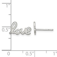 Sterling Silver Polished Love Post Earrings view 4