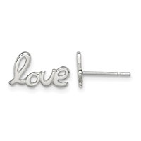 Sterling Silver Polished Love Post Earrings view 1