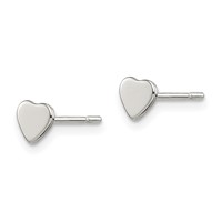 Sterling Silver Polished Heart Post Earrings view 2