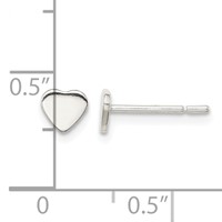 Sterling Silver Polished Heart Post Earrings view 4